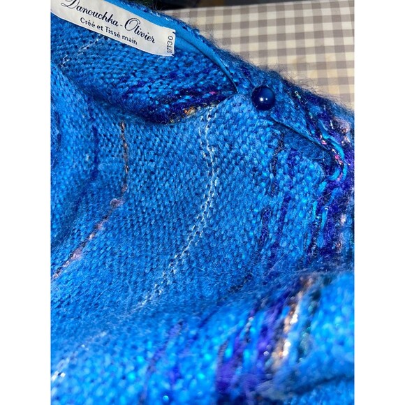Danouchka-Olivier Vintage Women’s Wool Mohair Sweater OS Lurex Sequin Striped - Picture 8 of 9